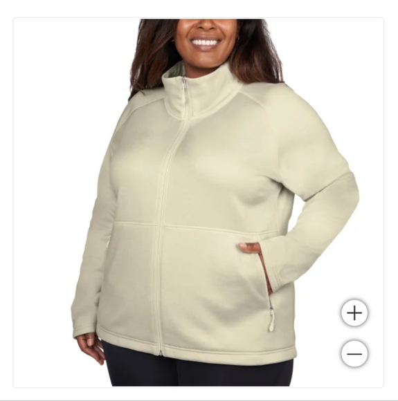 New! Kirkland Signature Ladies' women girls Fleece Full Zip Jacket Cream Size XL - Picture 5 of 5